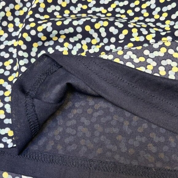 Charming Charlie Dress Womens Medium Shift Dress Blue Dots Roll Tab Sleeves - Picture 6 of 14